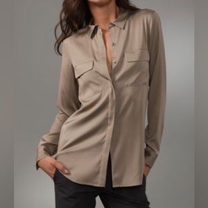 Theory Dolsen Elegance Green Blouse shirt